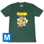 Crash Bandicoot - Crash with Logo Mens T-Shirt - Green - Size: M