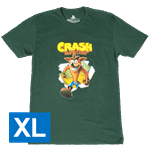 Crash Bandicoot - Crash with Logo Mens T-Shirt - Green - Size: XL