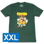Crash Bandicoot - Crash with Logo Mens T-Shirt - Green - Size: XXL