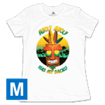 Crash Bandicoot - Aku has my Backu Womens T-Shirt - White - Size: M