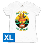 Crash Bandicoot - Aku has my Backu Womens T-Shirt - White - Size: XL