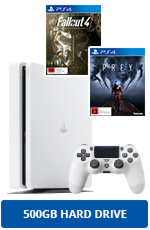500GB New Look PlayStation 4 Console (White) + 2 Games